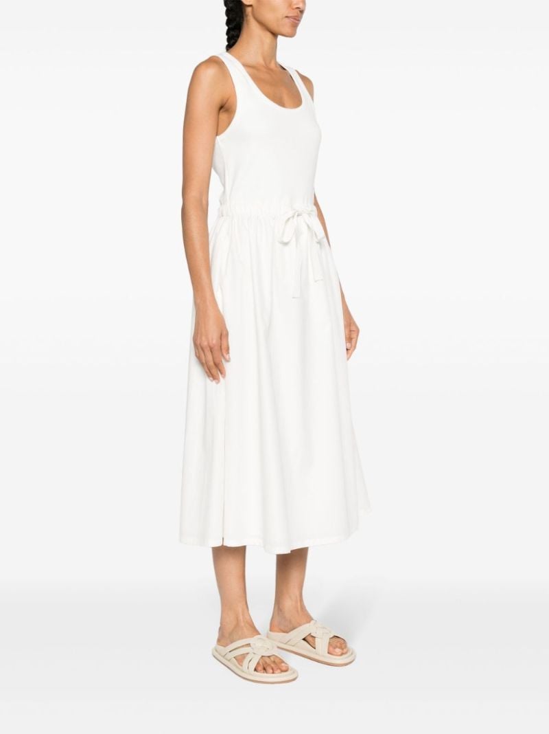 White Bow Cotton Midi Dress