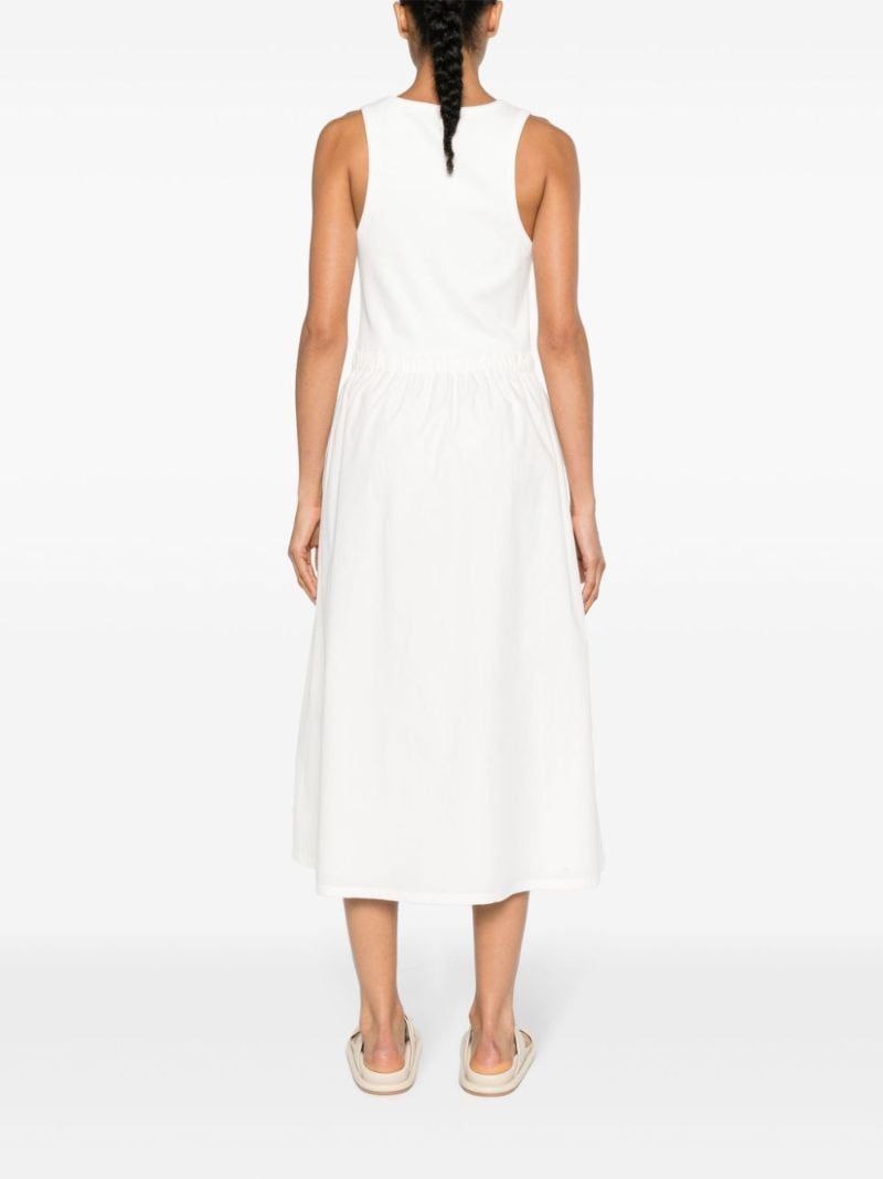 White Bow Cotton Midi Dress