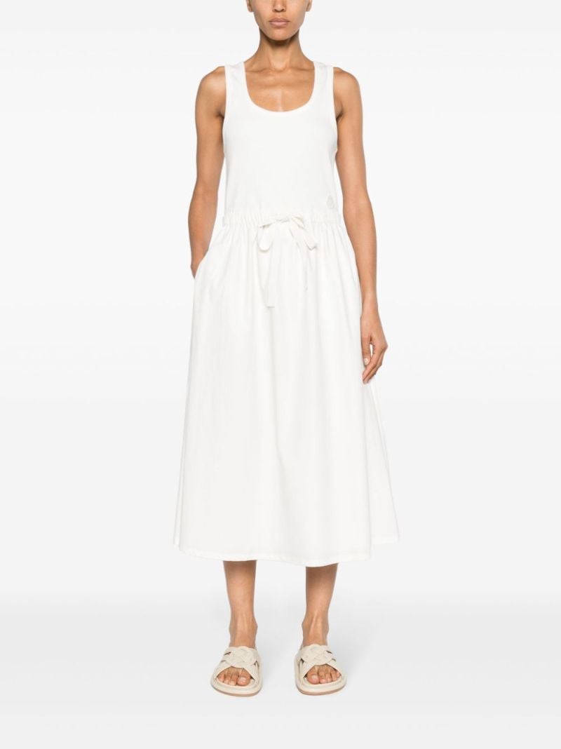 White Bow Cotton Midi Dress