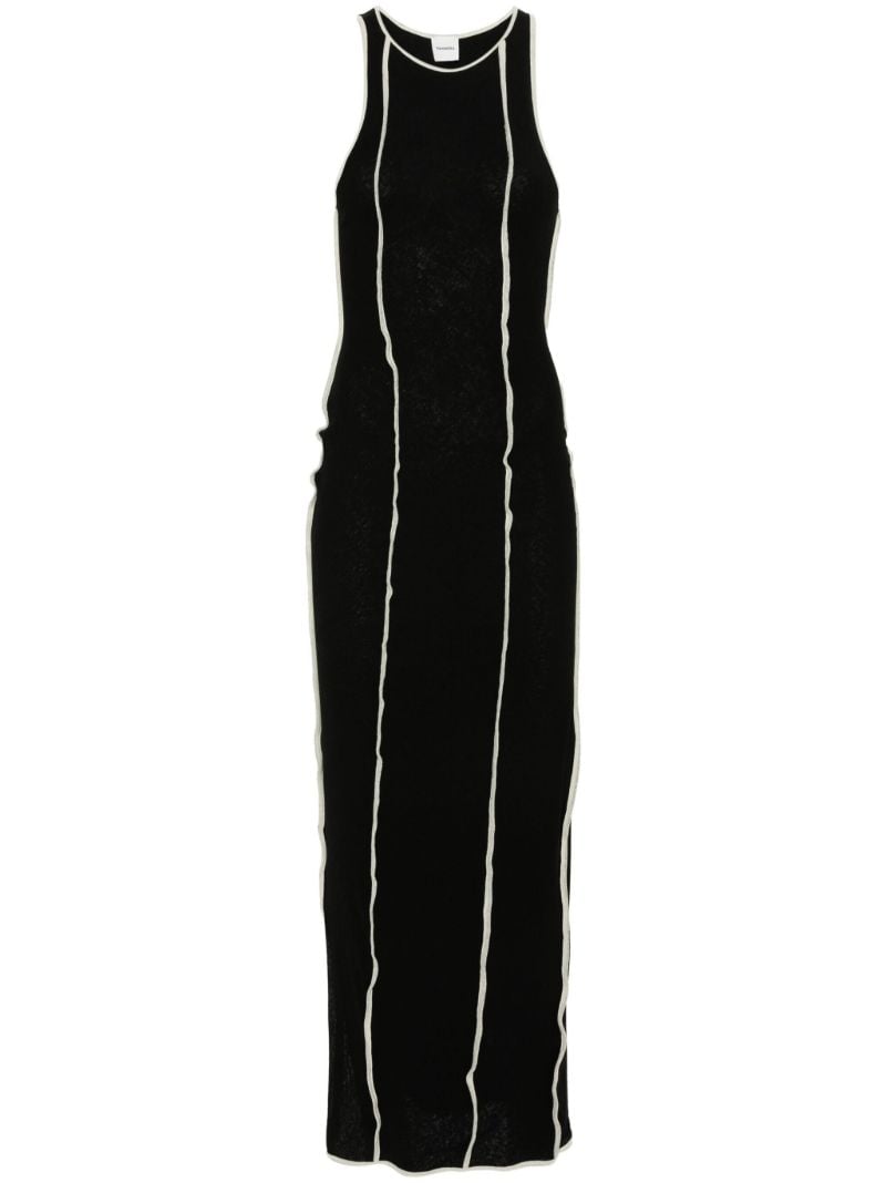 Black Wanda Piped-trim Dress