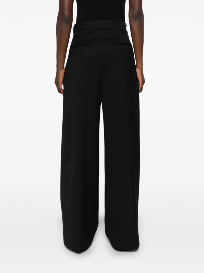 Black Wool Wide-leg Trousers