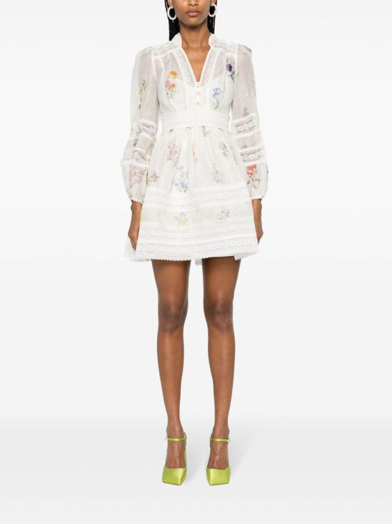 White Natura Lace Mini Dress