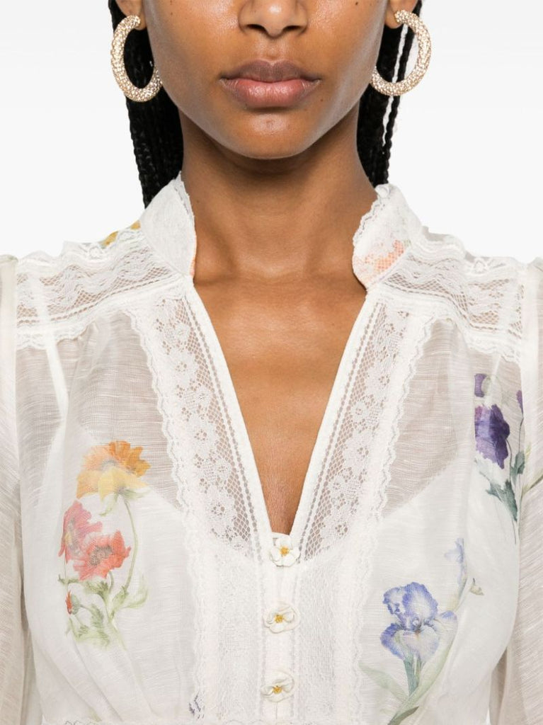 White Natura Lace Mini Dress