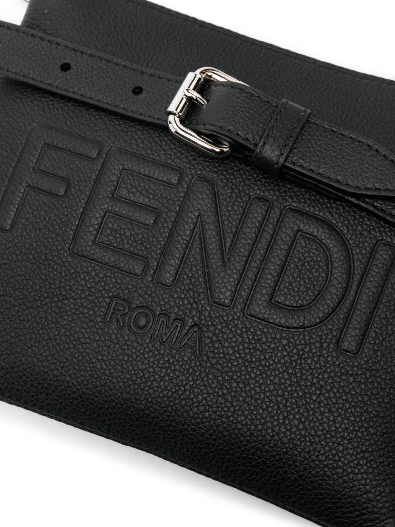 Black Roma Leather After Mini Phone Pouch