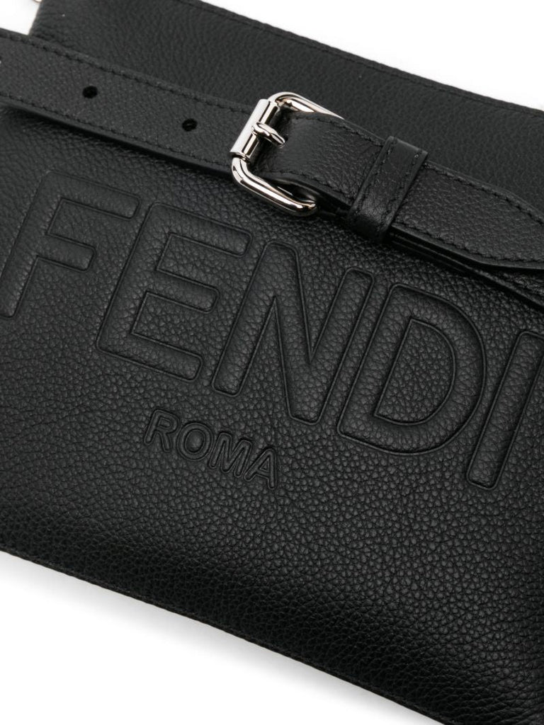 Black Roma Leather After Mini Phone Pouch
