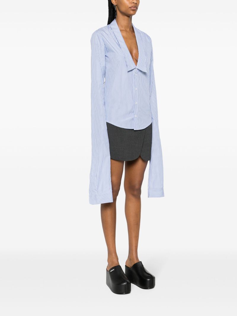 Stripped Open-collar Shirt