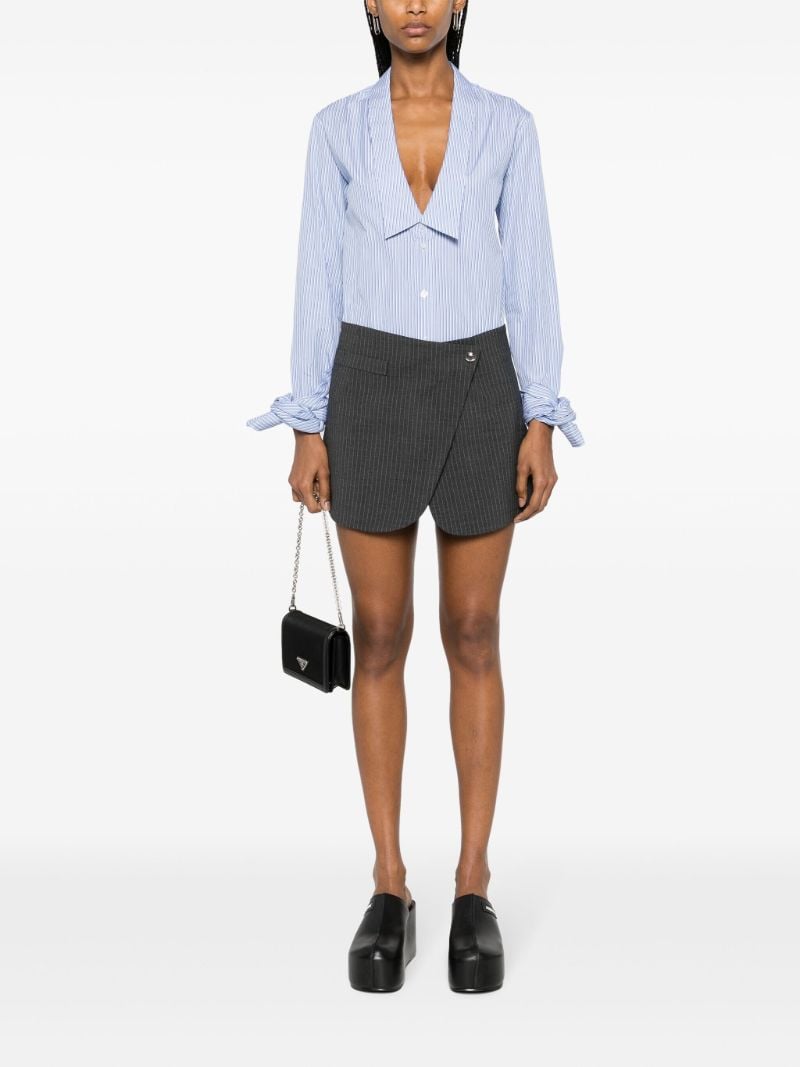 Stripped Open-collar Shirt