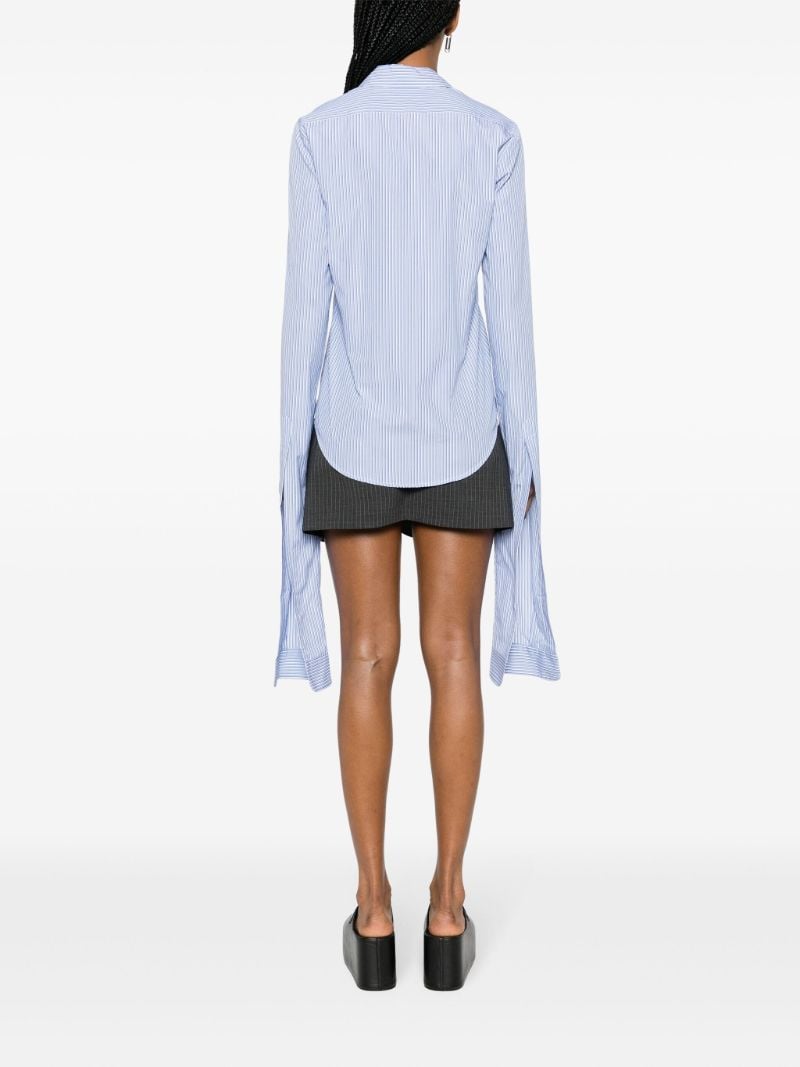 Stripped Open-collar Shirt