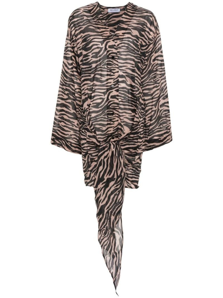 Brown Zebra-print Mini Dress