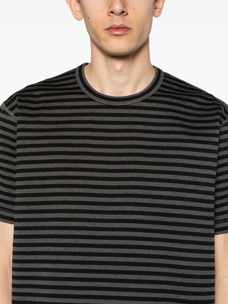 Black Striped Crew-neck T-shirt