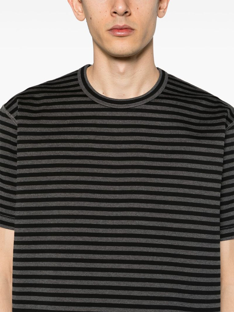 Black Striped Crew-neck T-shirt
