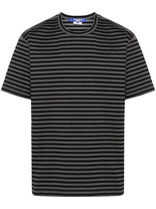 Black Striped Crew-neck T-shirt