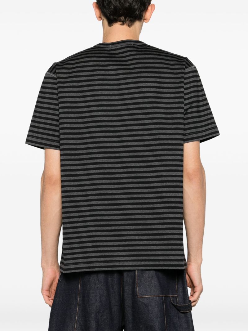 Black Striped Crew-neck T-shirt