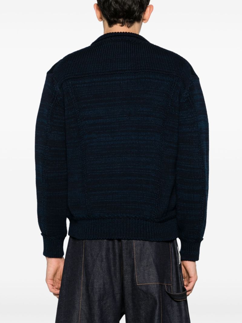 Blue MÃ_x0083_Â©lange Knit Cardigan