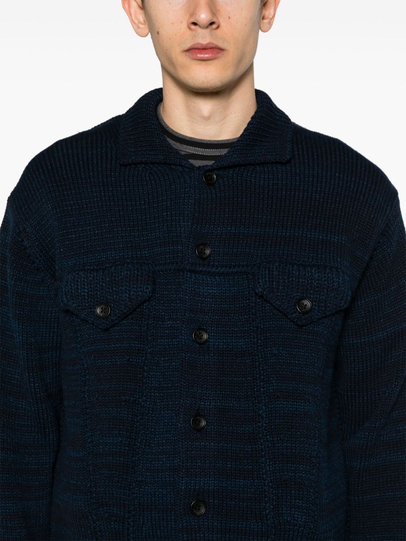 Blue MÃ_x0083_Â©lange Knit Cardigan