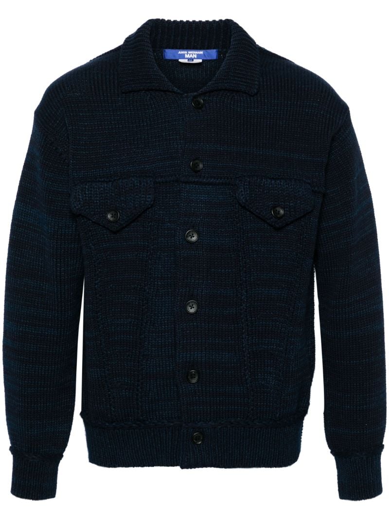 Blue MÃ_x0083_Â©lange Knit Cardigan