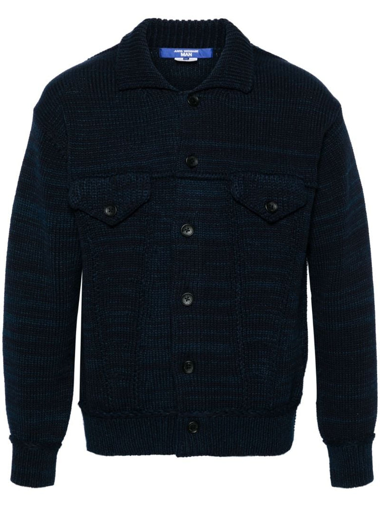 Blue MÃ_x0083_Â©lange Knit Cardigan