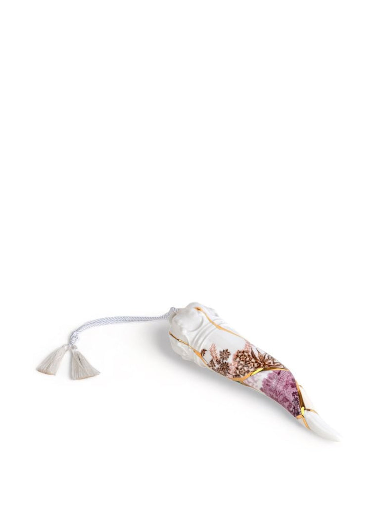 White Kintsugy Porcelain Lucky Horn