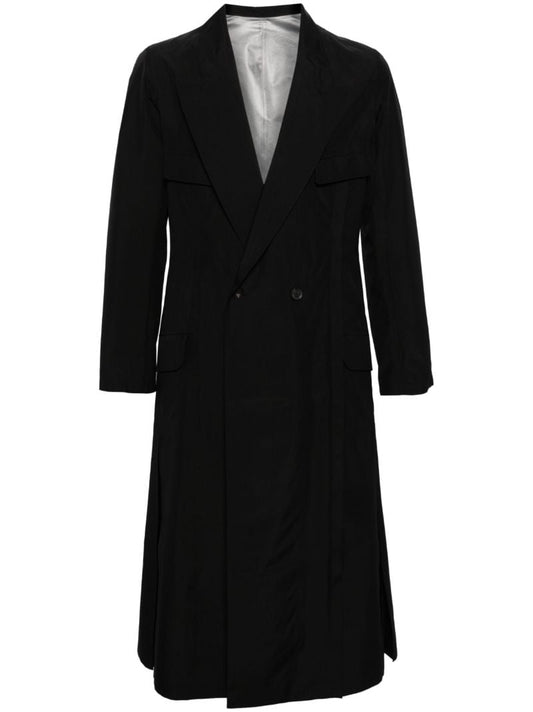 X Yohji Yamamoto Black Double-breasted Coat