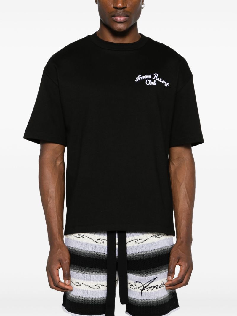 Black Resort Club Embroidered T-shirt