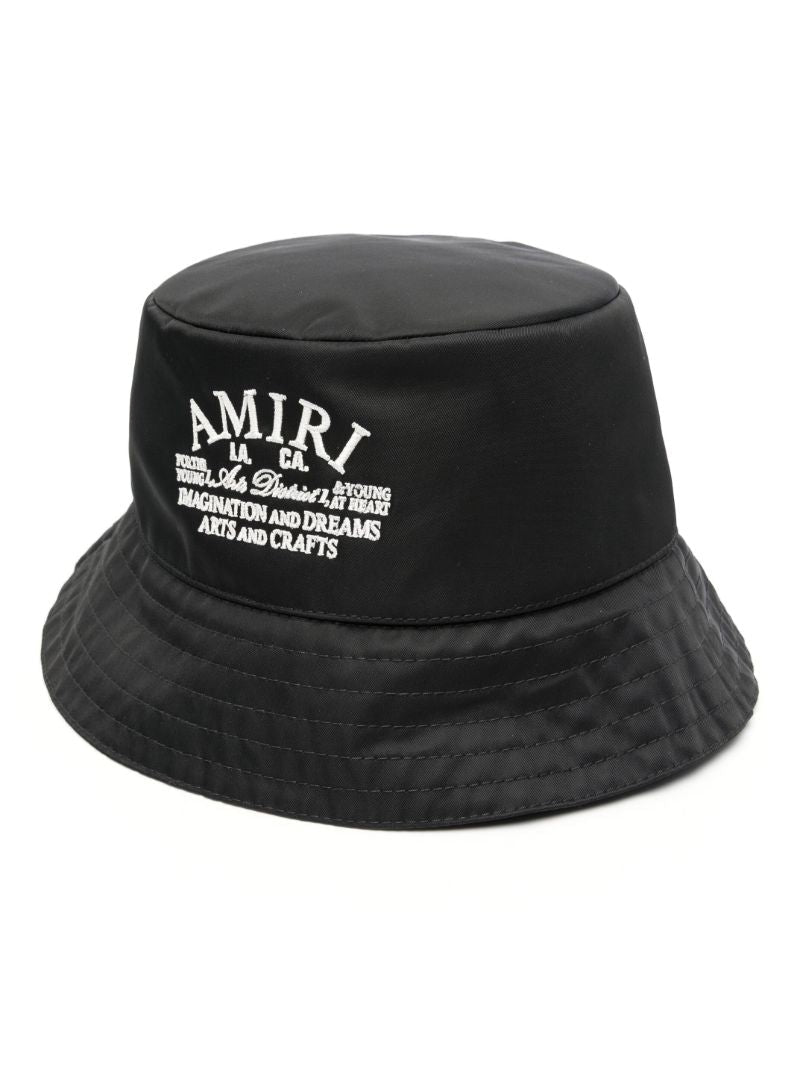 Black Logo Embroidered Bucket Hat