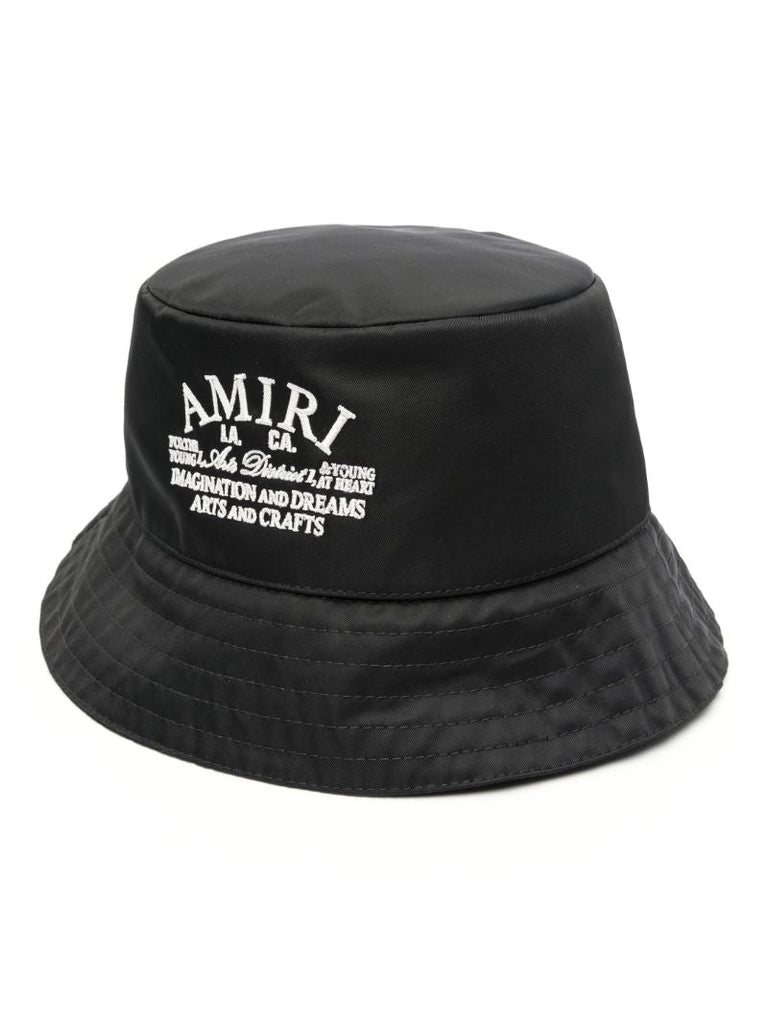 Black Logo Embroidered Bucket Hat