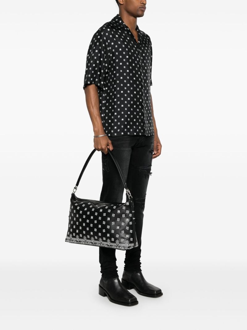 Black Bandana Leather Messenger Bag