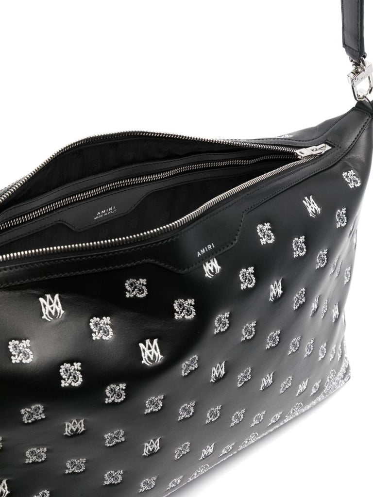Black Bandana Leather Messenger Bag