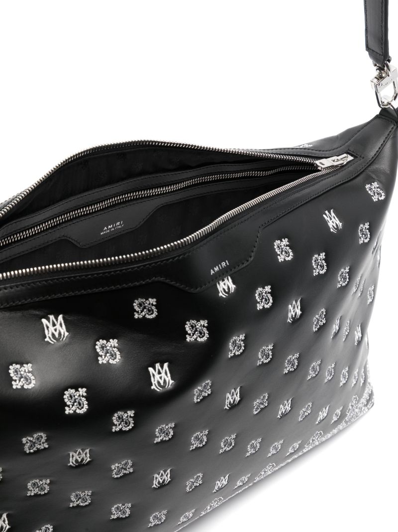 Black Bandana Leather Messenger Bag