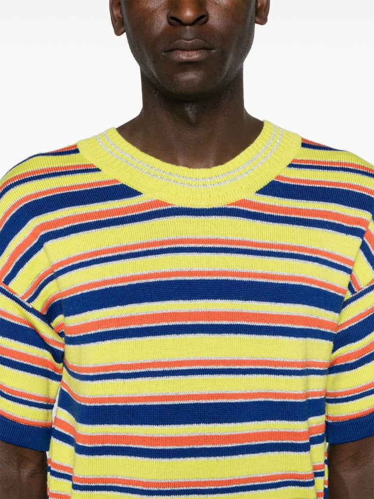Yellow Striped Knit Top
