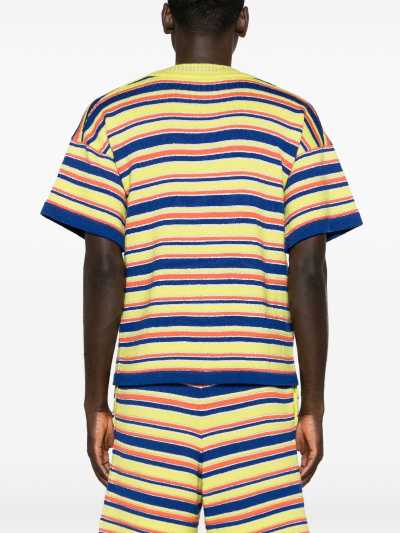 Yellow Striped Knit Top