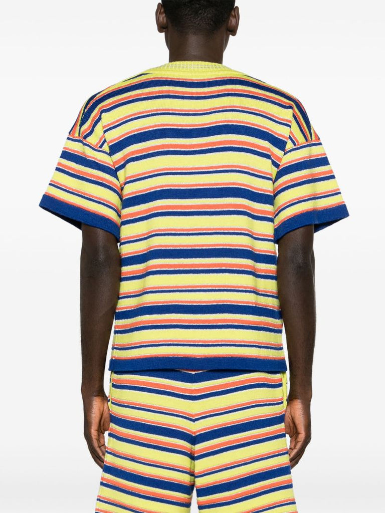 Yellow Striped Knit Top