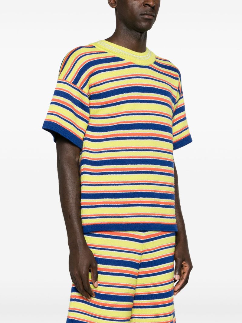 Yellow Striped Knit Top