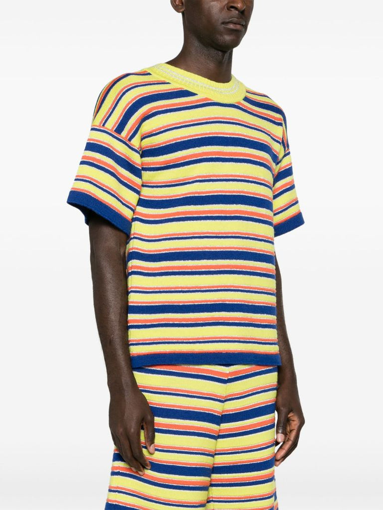 Yellow Striped Knit Top