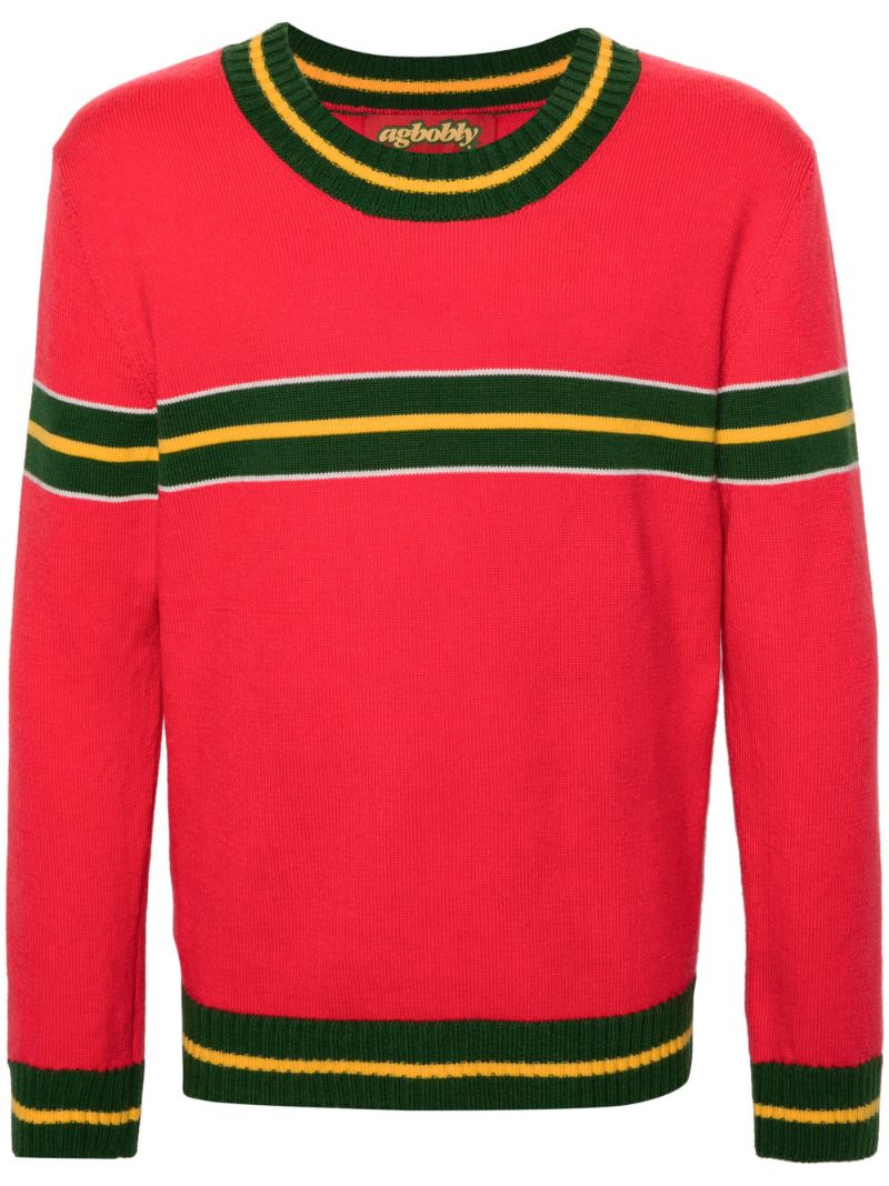 Red Togo-stripe Wool Jumper