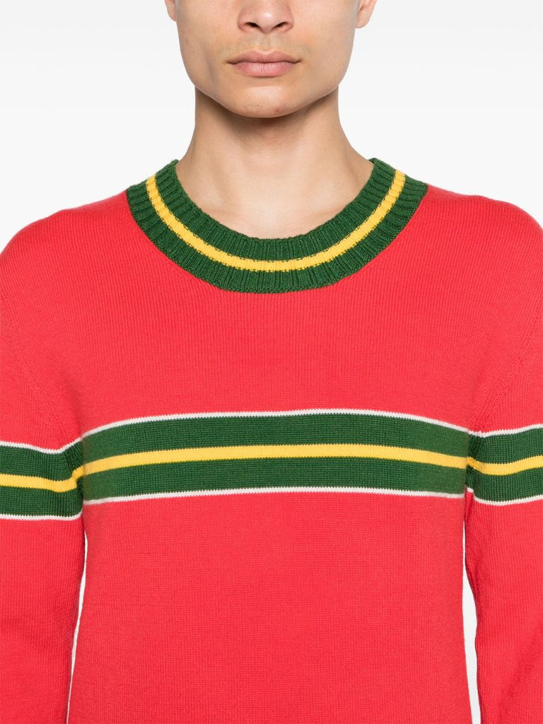 Red Togo-stripe Wool Jumper