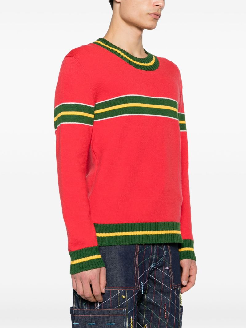 Red Togo-stripe Wool Jumper