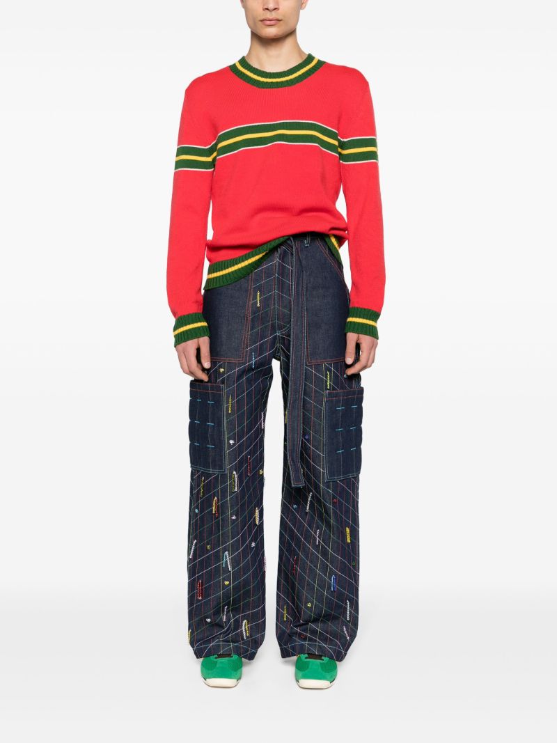 Red Togo-stripe Wool Jumper