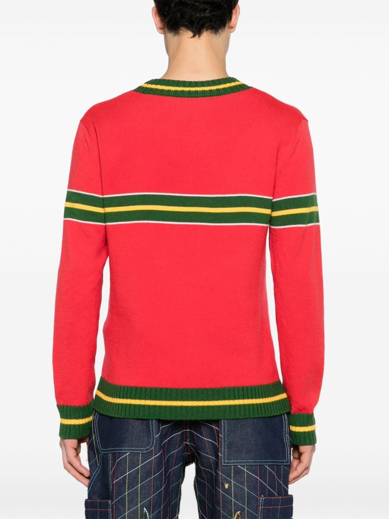 Red Togo-stripe Wool Jumper