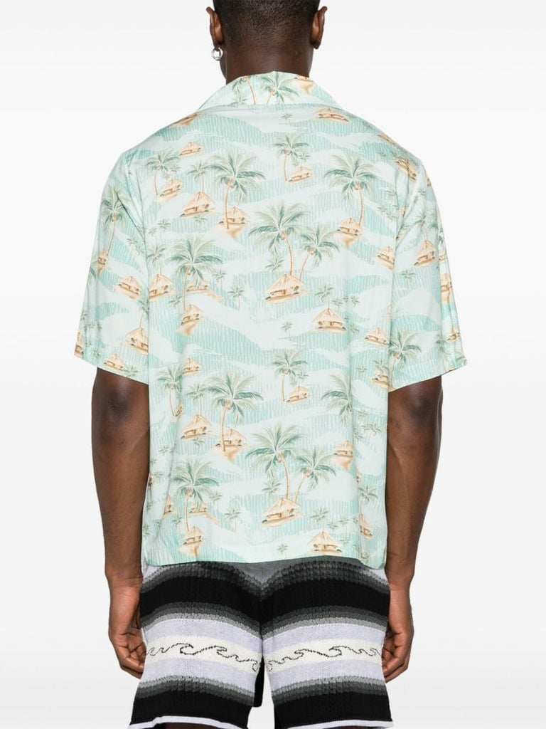 Green Palm Tree Print Shirt