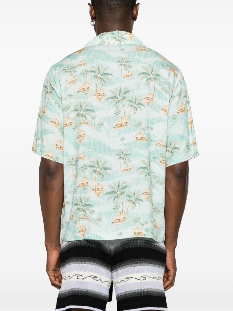 Green Palm Tree Print Shirt