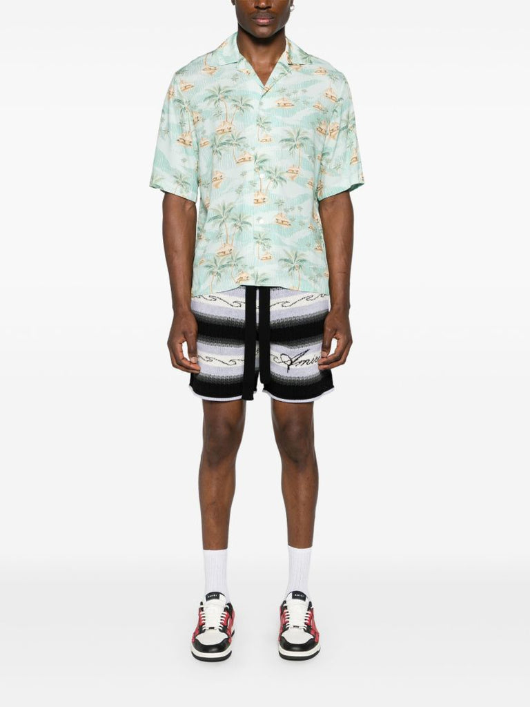 Green Palm Tree Print Shirt