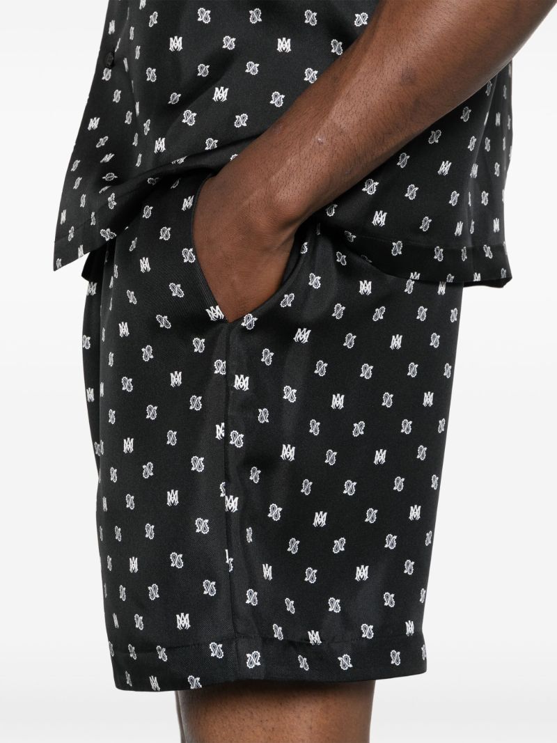 Black Ma Logo Silk Shorts