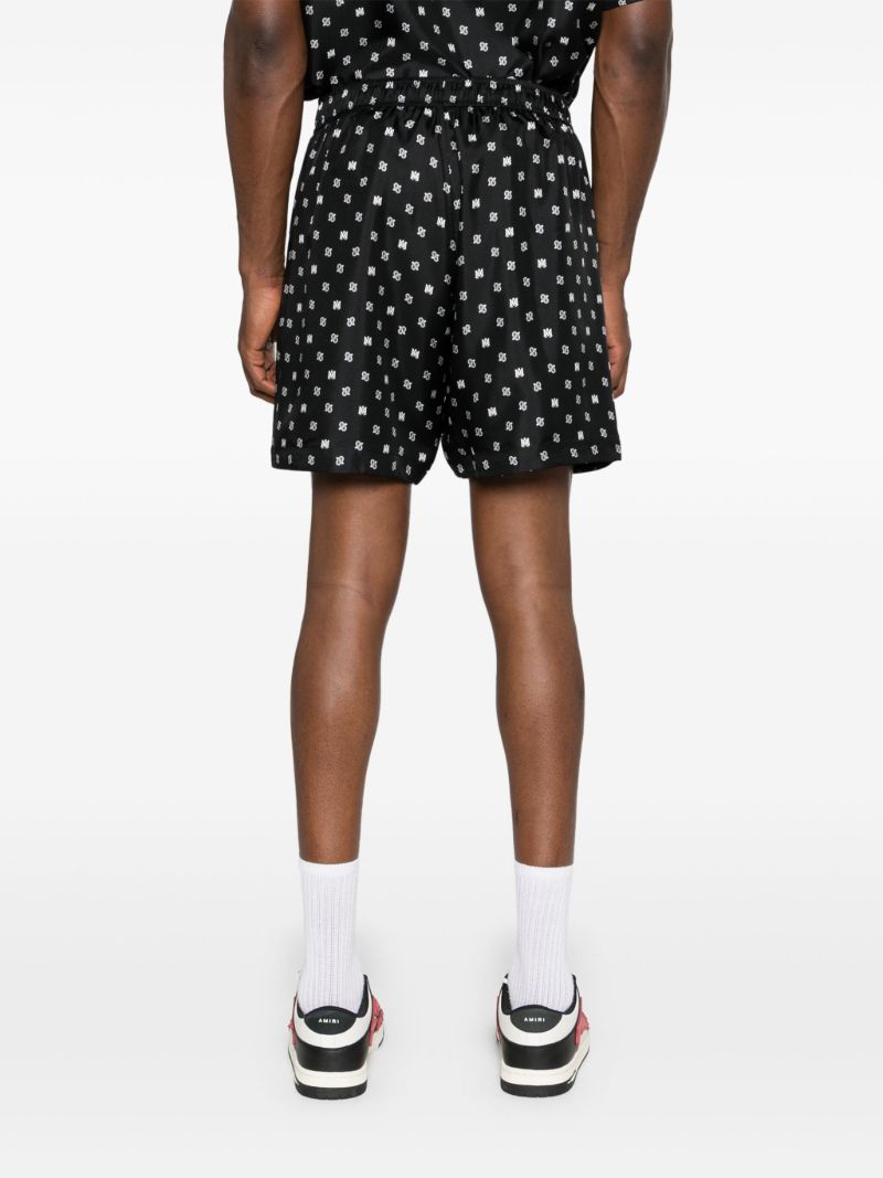 Black Ma Logo Silk Shorts