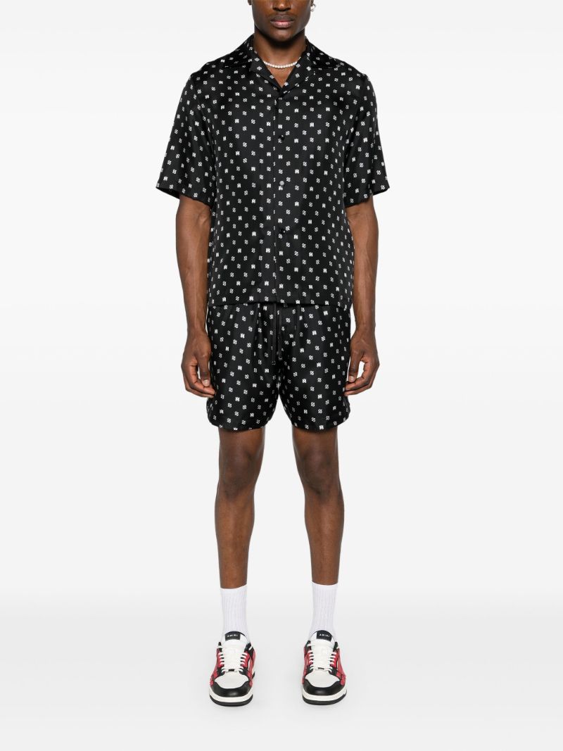 Black Ma Logo Silk Shorts