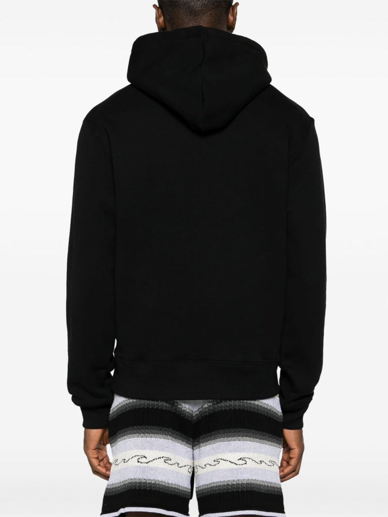 Black Logo-print Cotton Hoodie