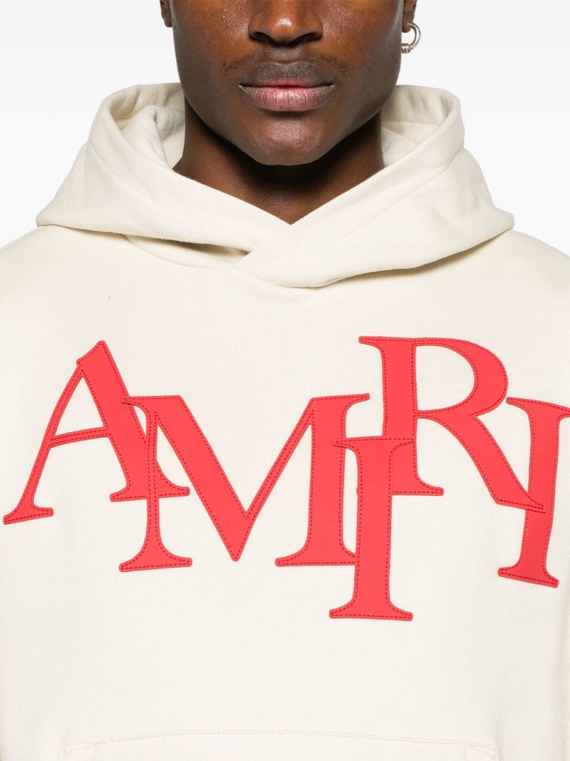 Neutral Logo Print Cotton Hoodie