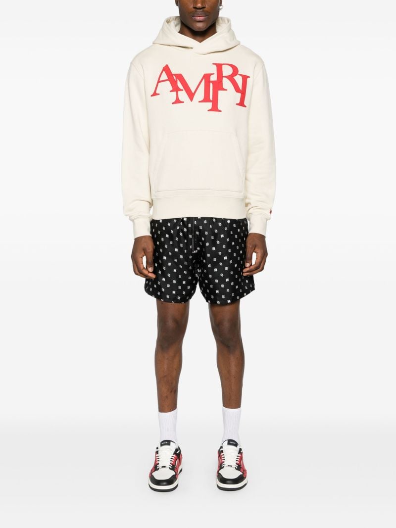 Neutral Logo Print Cotton Hoodie