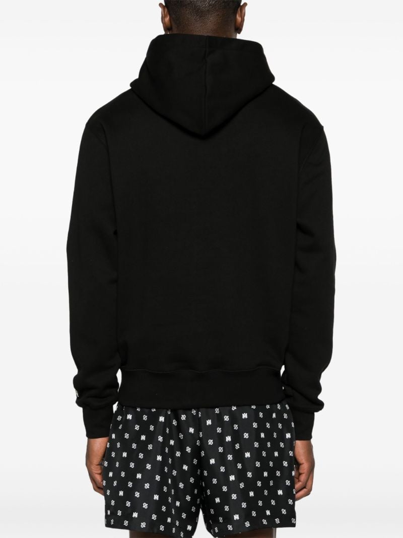 Black Logo Print Cotton Hoodie