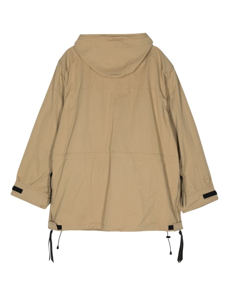 Neutral Hooded Multiple-pocket Parka